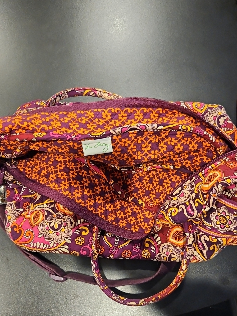 Vera Bradley Purple & Orange Paisley Quilted Tote